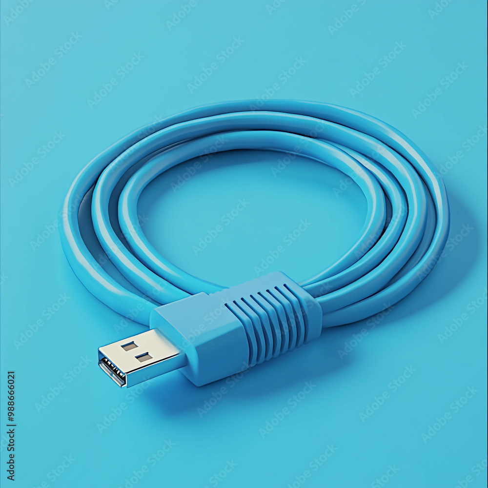 3D Cable Icon: High Speed Internet Connection Illustration Logo 3D Cable Icon: High Speed Internet Connection Illustration Logo