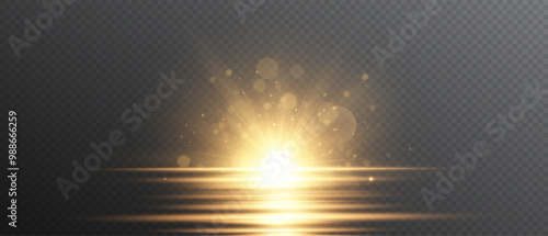 Vector transparent sunlight with special lens flare effect. png	

