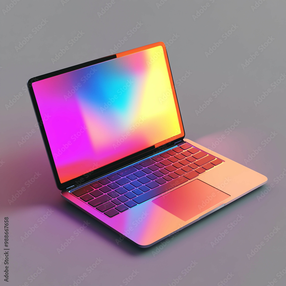 3D Laptop Icon: Portable Computing Device Illustration Logo 3D Laptop Icon: Portable Computing Device Illustration Logo