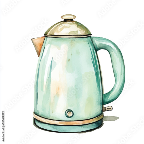 kettle watercolor clipart illustration isolate