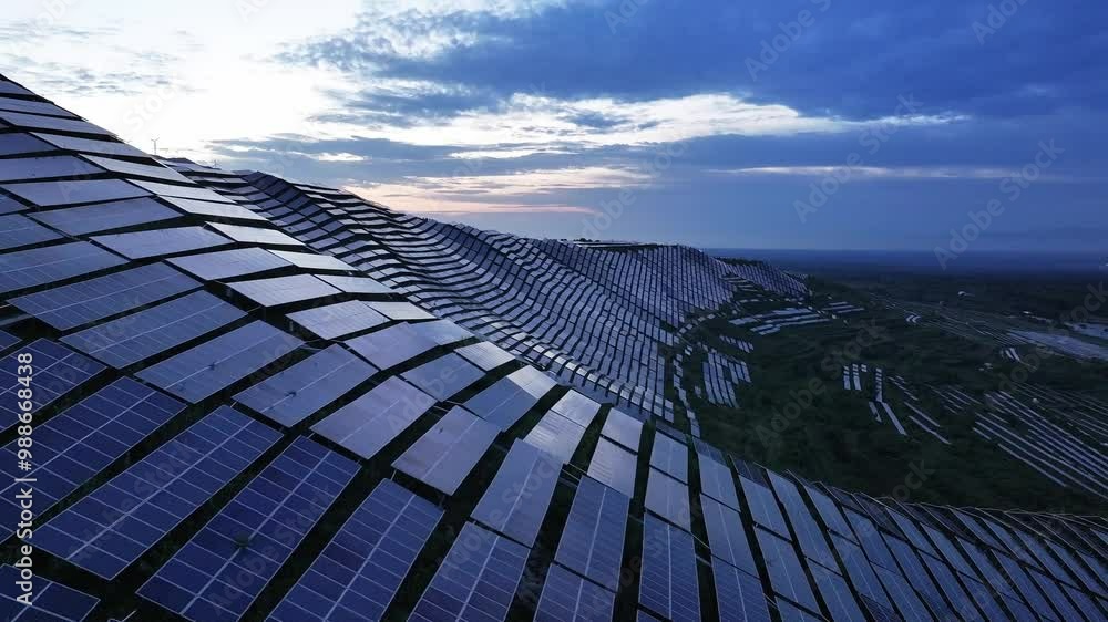 view of solar power panels on hill view of solar power panels on hill