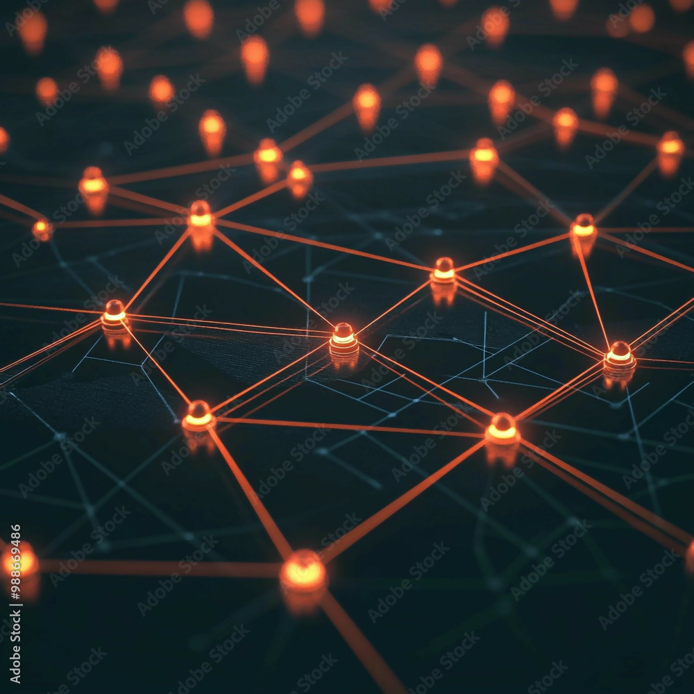 3D Connections Icon: Linked Network Nodes Illustration Logo 3D Connections Icon: Linked Network Nodes Illustration Logo