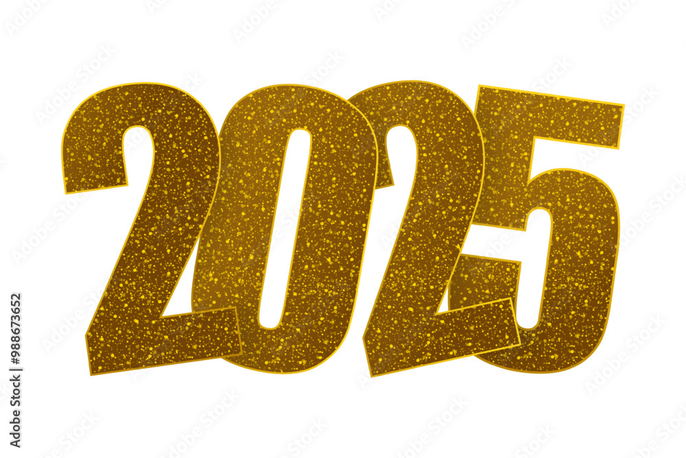 Vector illustration of Happy New Year 2025 text on transparent background Vector illustration of Happy New Year 2025 text on transparent background