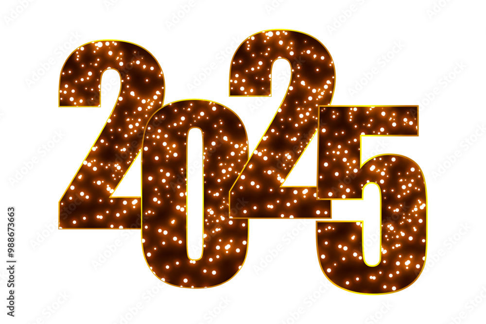 Vector illustration of Happy New Year 2025 text on transparent background Vector illustration of Happy New Year 2025 text on transparent background