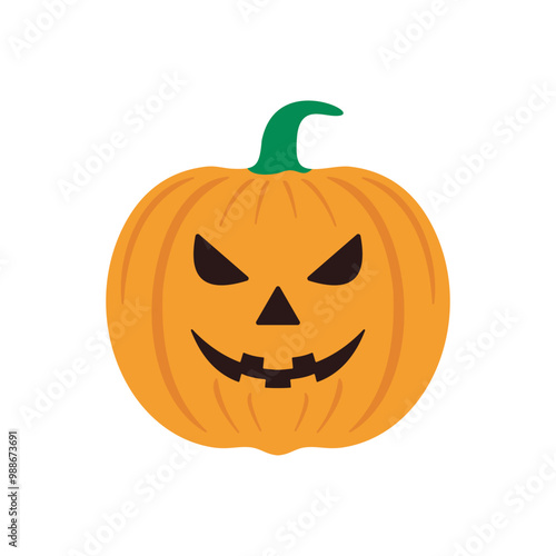 Orange pumpkin with smile design for Halloween holiday. pumpkin icon set.