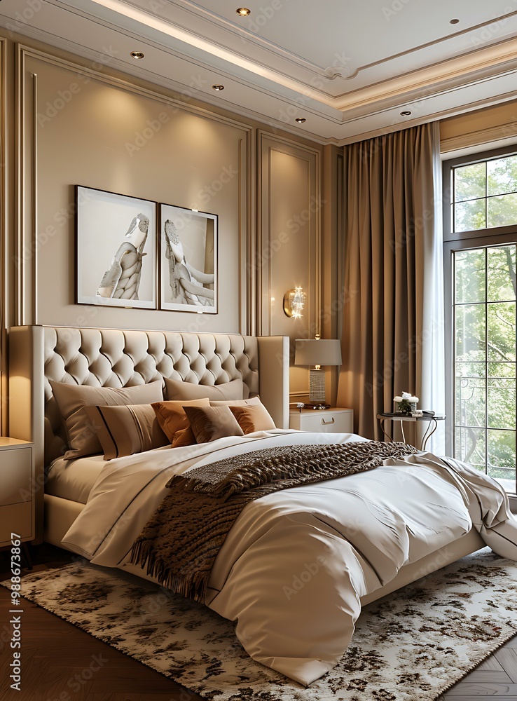 Fototapeta premium European-style bedroom