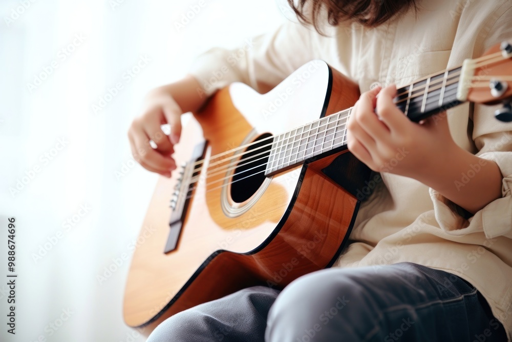 Fototapeta premium Guitar musician string acoustic guitar.