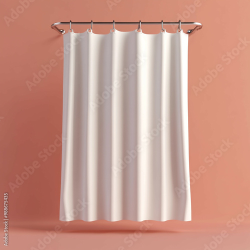 3D Shower Curtain Icon: Privacy for Your Shower Illustration Logo