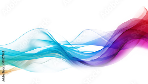 Dynamic Bright spectrum wave in a swoosh isolated on  Transform Background.