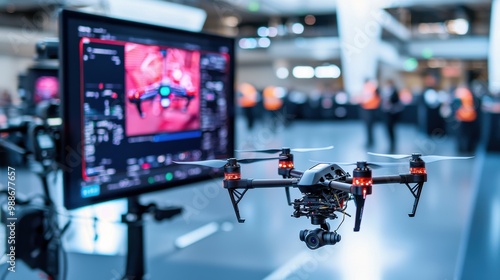 Wallpaper Mural Drone in Action at a Technology Convention Torontodigital.ca