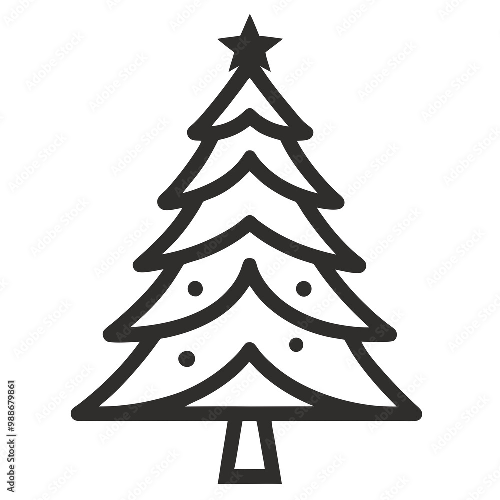 Fototapeta premium Christmas Tree Icons Vector Illustrations for Holiday Designs
