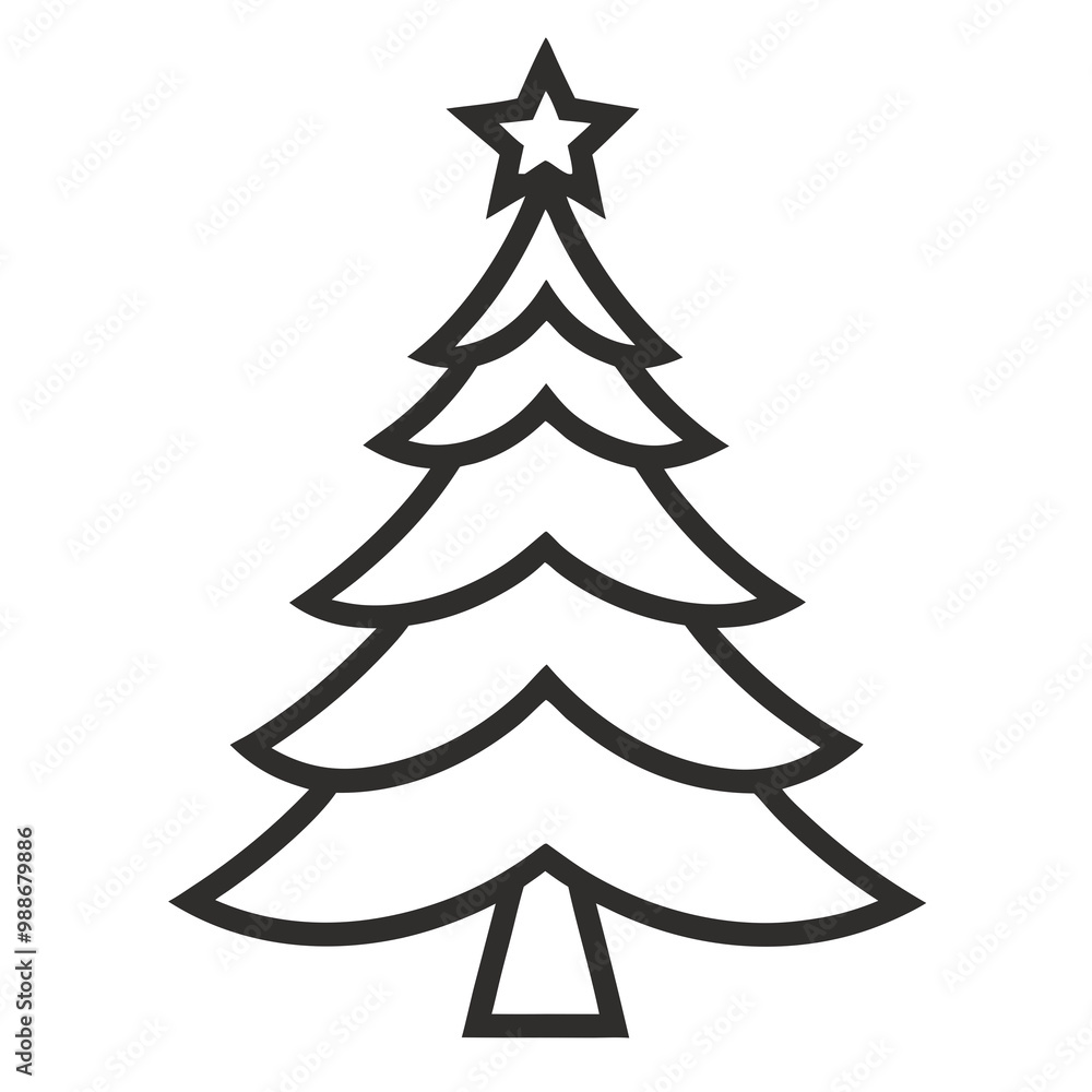 Obraz premium Christmas Tree Icons Vector Illustrations for Holiday Designs