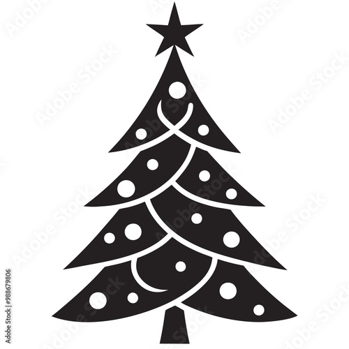 Christmas Tree Icons Vector Illustrations for Holiday Designs