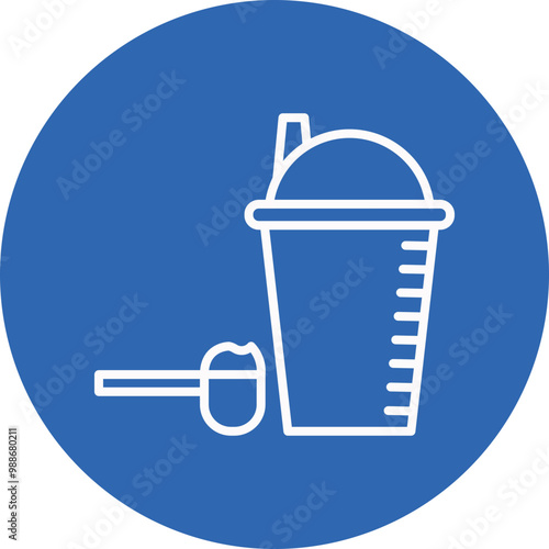 Protein Shake line circle icon