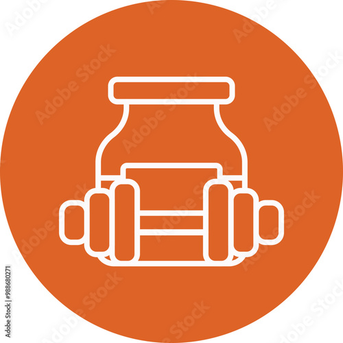 Sports Nutrition line circle icon