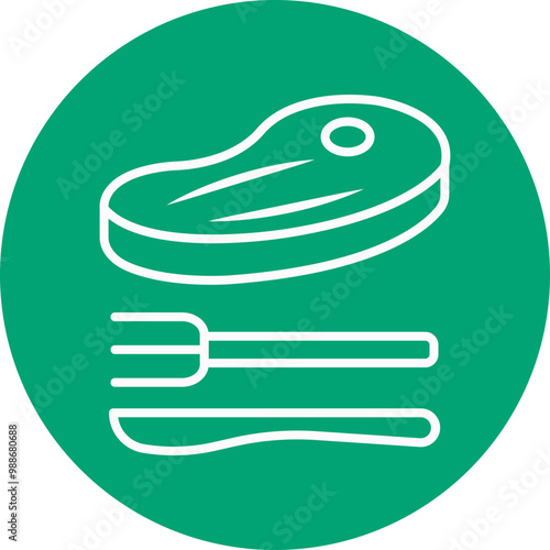 Lean Meat line circle icon