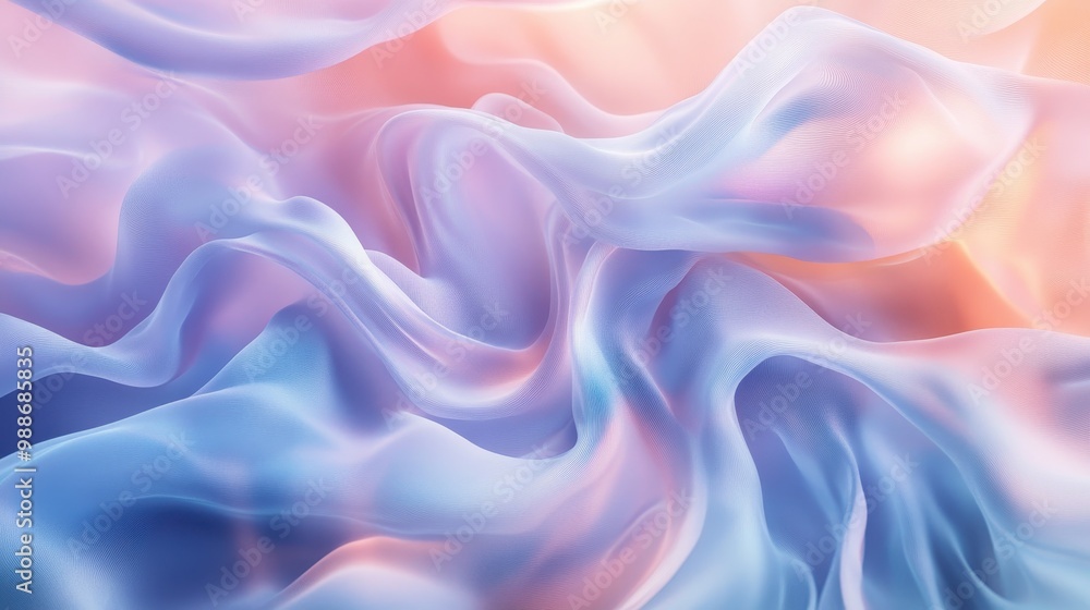 Fototapeta premium Ethereal Satin Waves of Pastel Perfection
