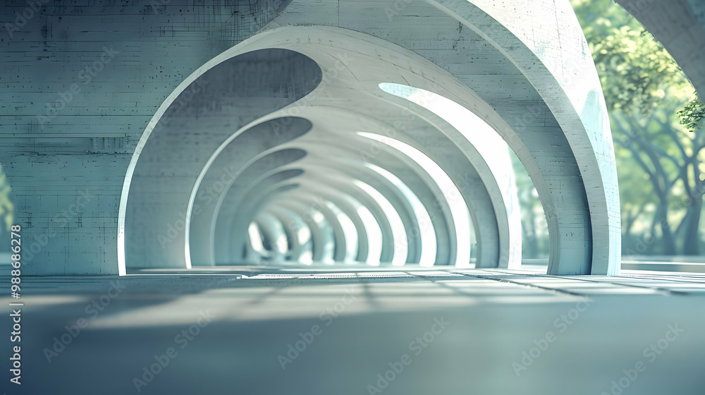 Modern Concrete Arches Architectural Design & Perspective Modern Concrete Arches Architectural Design & Perspective