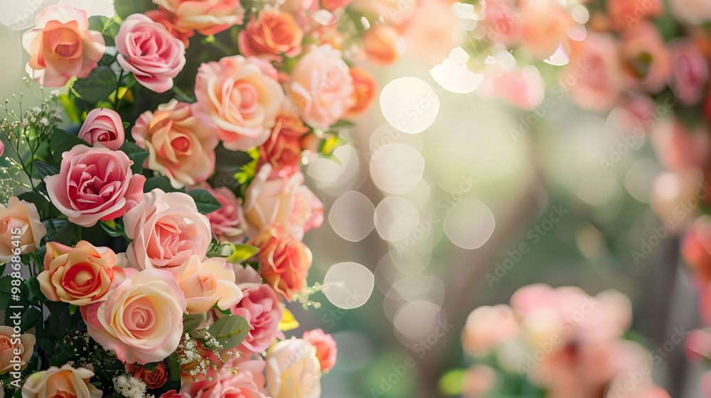Pink Roses in Bloom A Delicate Floral Arrangement Pink Roses in Bloom A Delicate Floral Arrangement
