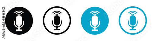 Voice control vector icon designs. Voice control icon