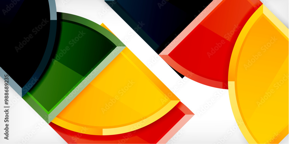 Abstract background - circles and round triangles with 3d effect. Vector Illustration For Wallpaper, Banner, Background, Card, Book Illustration, landing page Abstract background - circles and round triangles with 3d effect. Vector Illustration For Wallpaper, Banner, Background, Card, Book Illustration, landing page