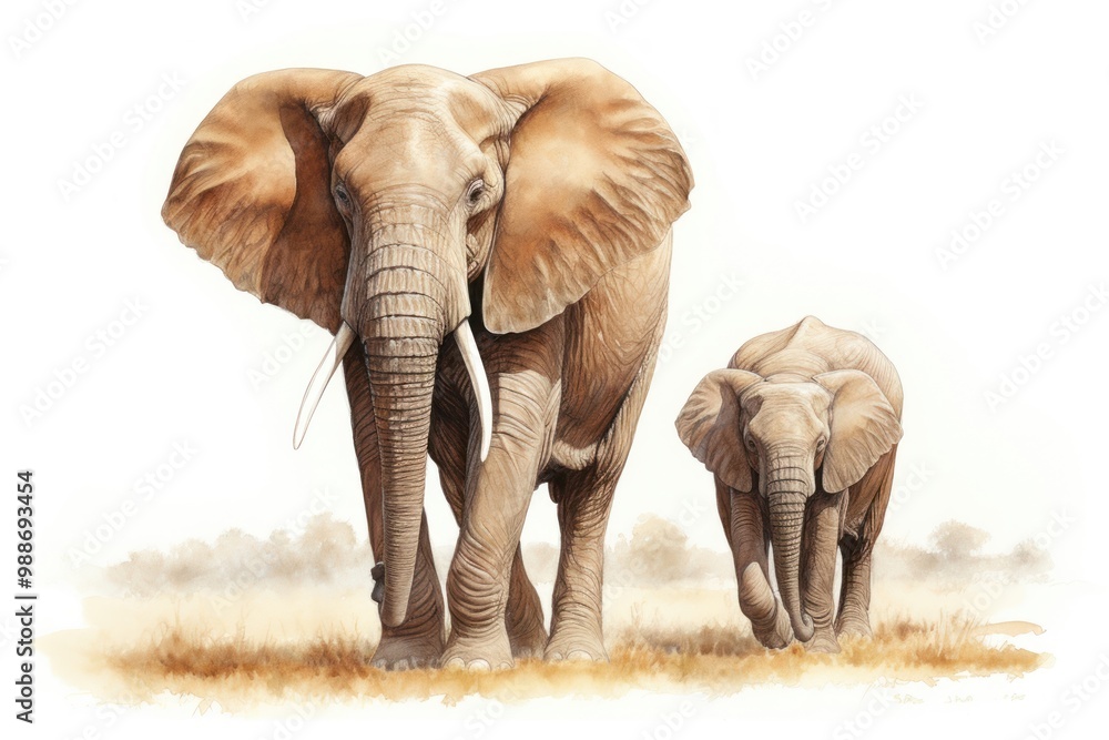 Fototapeta premium Elephant wildlife animal mammal.