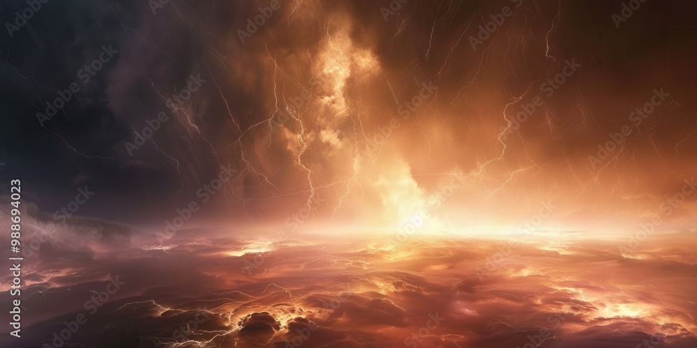 Fototapeta premium Electric Storm. Thunderstorm-themed concept