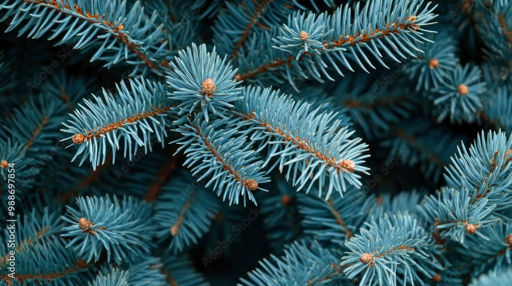 short needles of a coniferous tree close-up on a green background, texture of needles of a Christmas tree close-up, blue pine branches, with generative ai short needles of a coniferous tree close-up on a green background, texture of needles of a Christmas tree close-up, blue pine branches, with generative ai