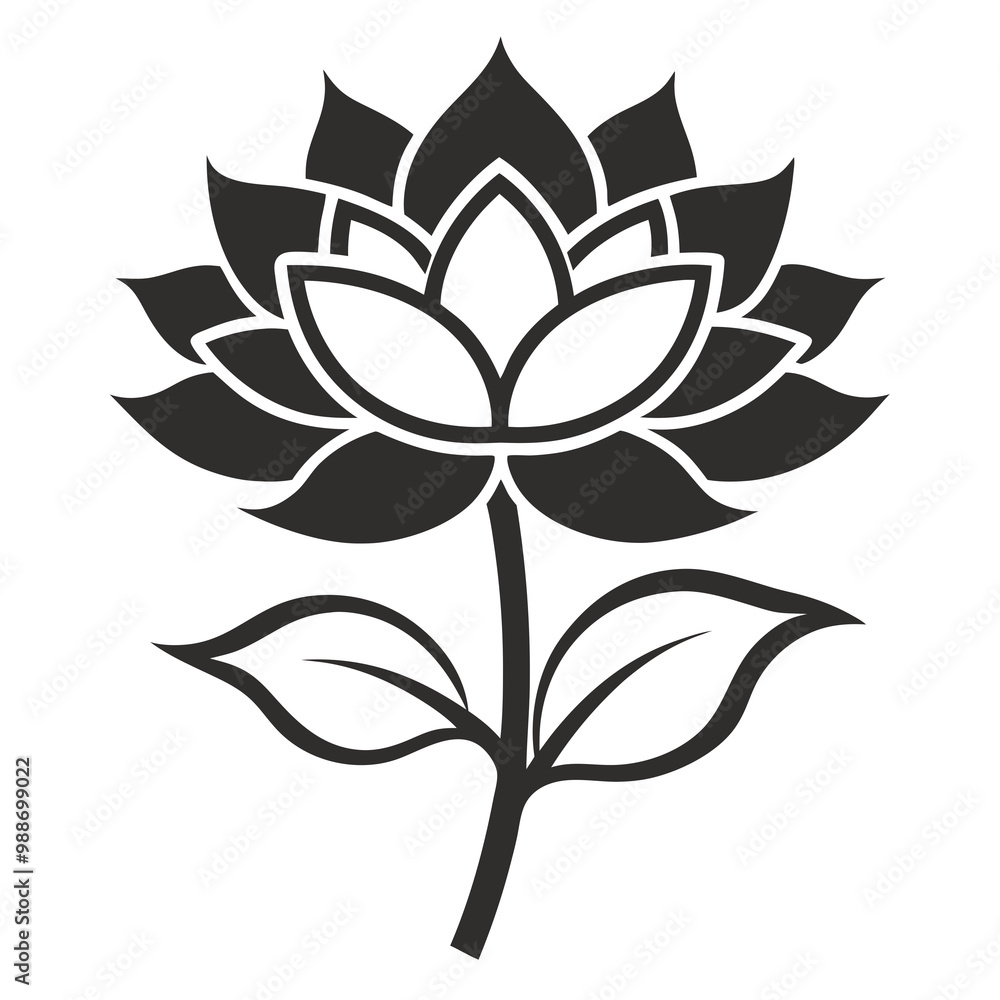 Flower Clipart Vector line art Silhouette illustration Flower Clipart Vector line art Silhouette illustration