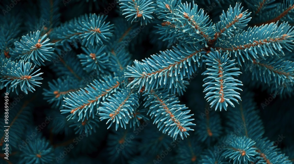 short needles of a coniferous tree close-up on a green background, texture of needles of a Christmas tree close-up, blue pine branches, with generative ai short needles of a coniferous tree close-up on a green background, texture of needles of a Christmas tree close-up, blue pine branches, with generative ai