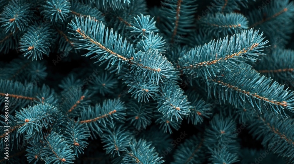 short needles of a coniferous tree close-up on a green background, texture of needles of a Christmas tree close-up, blue pine branches, with generative ai short needles of a coniferous tree close-up on a green background, texture of needles of a Christmas tree close-up, blue pine branches, with generative ai