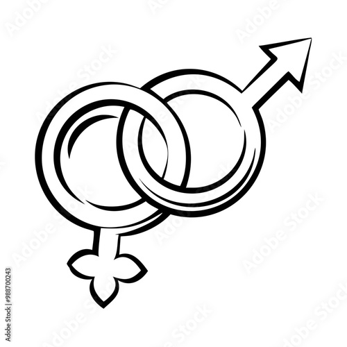 Icon of two interlocking equal signs symbolizing gender equality and unity