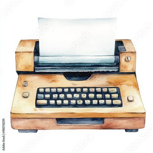 Printer watercolor clipart illustration isolate