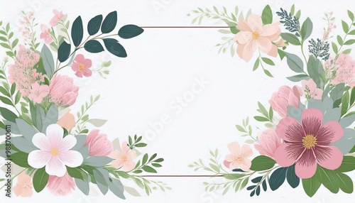 Invitation card floral design template