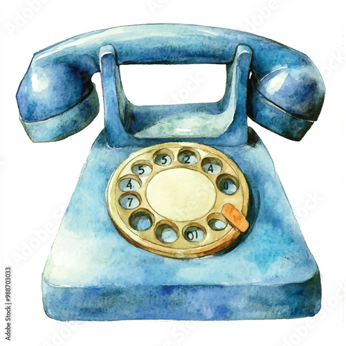 telephone watercolor clipart illustration isolate