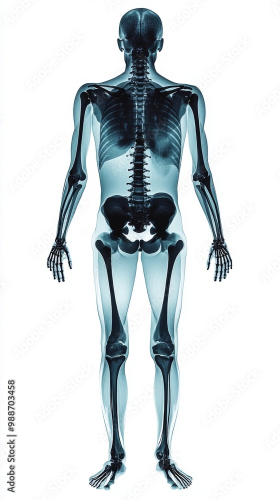 Illustration of the Human Skeleton Anatomy A Detailed X-Ray View of the Skeleton Structure Illustration of the Human Skeleton Anatomy A Detailed X-Ray View of the Skeleton Structure