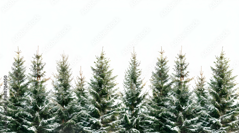 Snow Covered Pine Trees in a Winter Forest Snow Covered Pine Trees in a Winter Forest