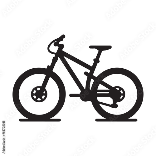 Simple bicycle art silhouette with white background