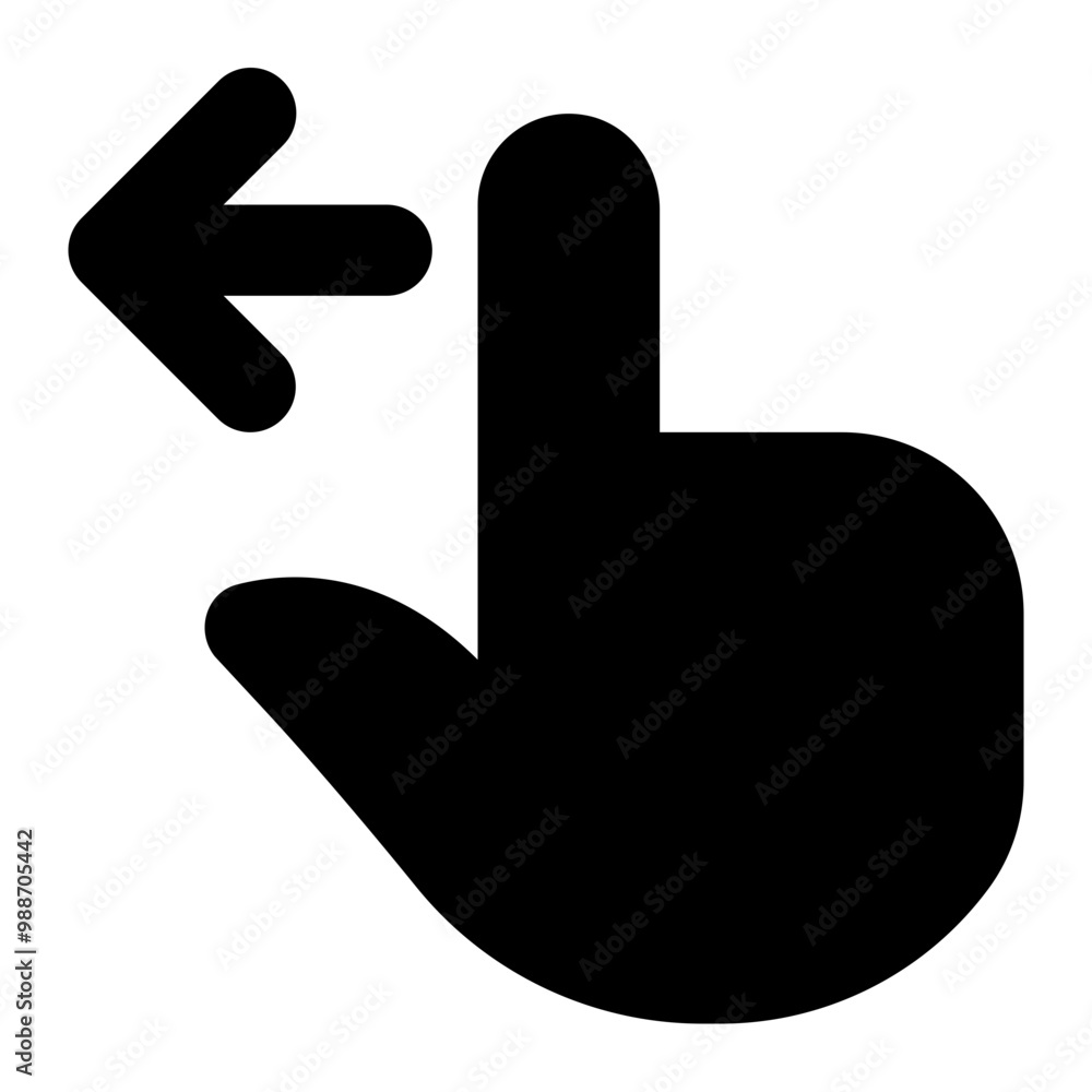 Hand Pointing Arrow Swipe Left Icon Hand Pointing Arrow Swipe Left Icon