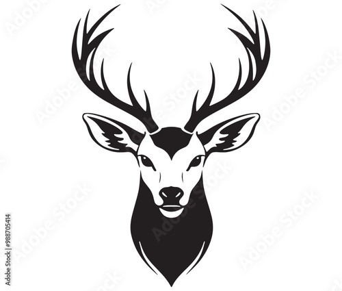 Deer head silhouette, Deer head icon, deer vector