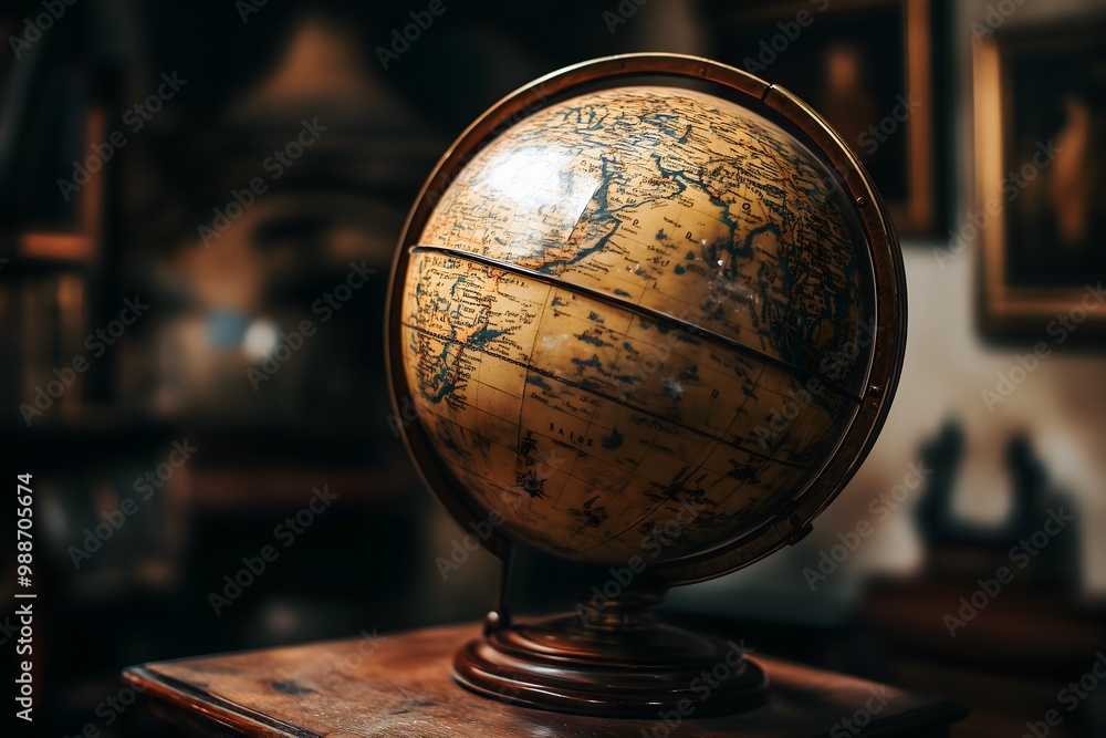 Close-up of an antique globe Close-up of an antique globe