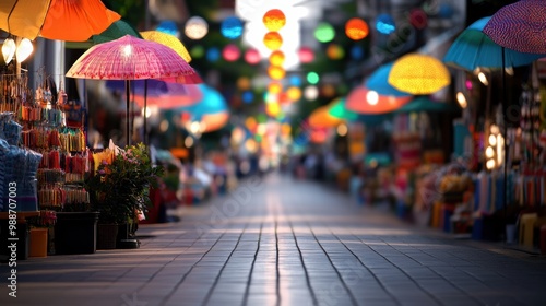 A bustling street market with vendors from various cultural backgrounds, showcasing diverse foods, crafts, and clothing.