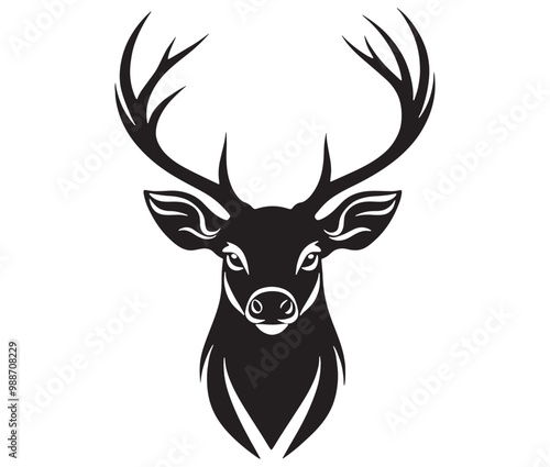 Deer head silhouette, Deer head icon, deer vector