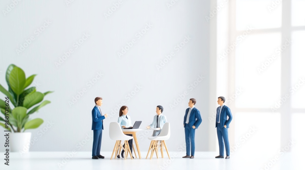 3D Businessmen Analyzing Financial Reports in Modern Office 3D Businessmen Analyzing Financial Reports in Modern Office