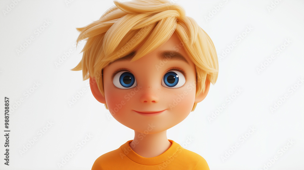 3d cartoon boy on white background, concept child character 3d cartoon boy on white background, concept child character