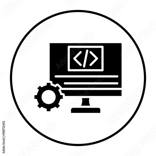 Code Free Development vector icon. Can be used for No Code iconset.