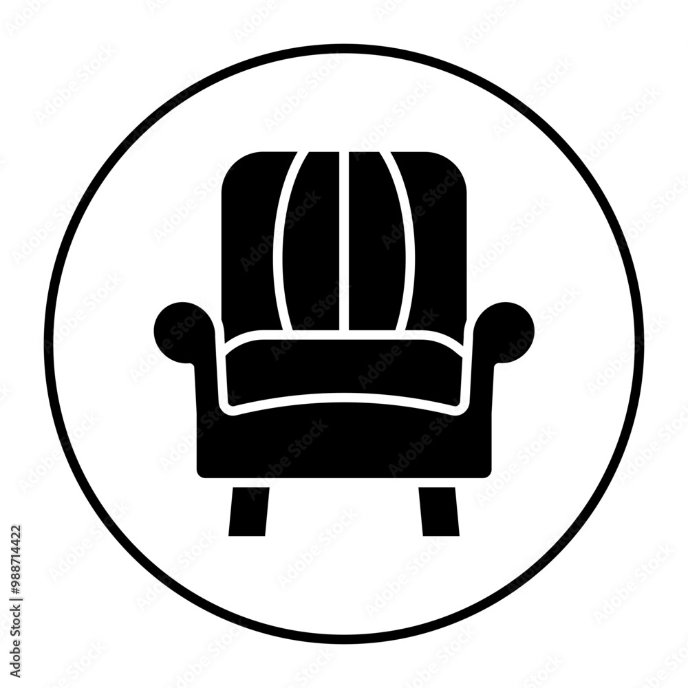 Armchair vector icon. Can be used for Comfort iconset. Armchair vector icon. Can be used for Comfort iconset.