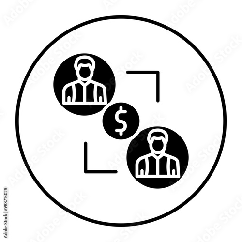 Peer to Peer Lending vector icon. Can be used for Home Based Business iconset.