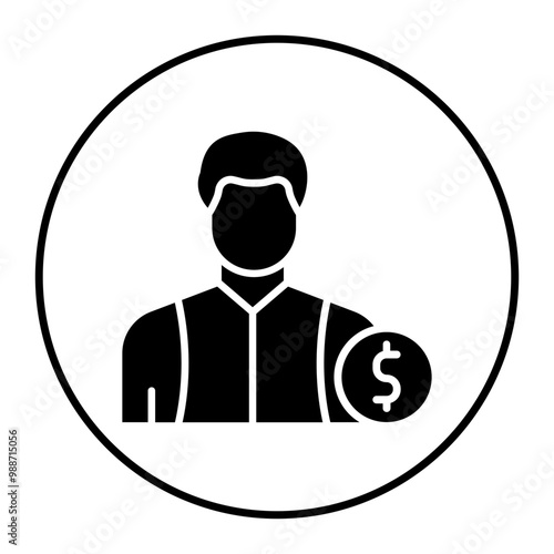 Investor vector icon. Can be used for Home Based Business iconset.