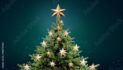 christmas tree stars celebrating holidays dark background